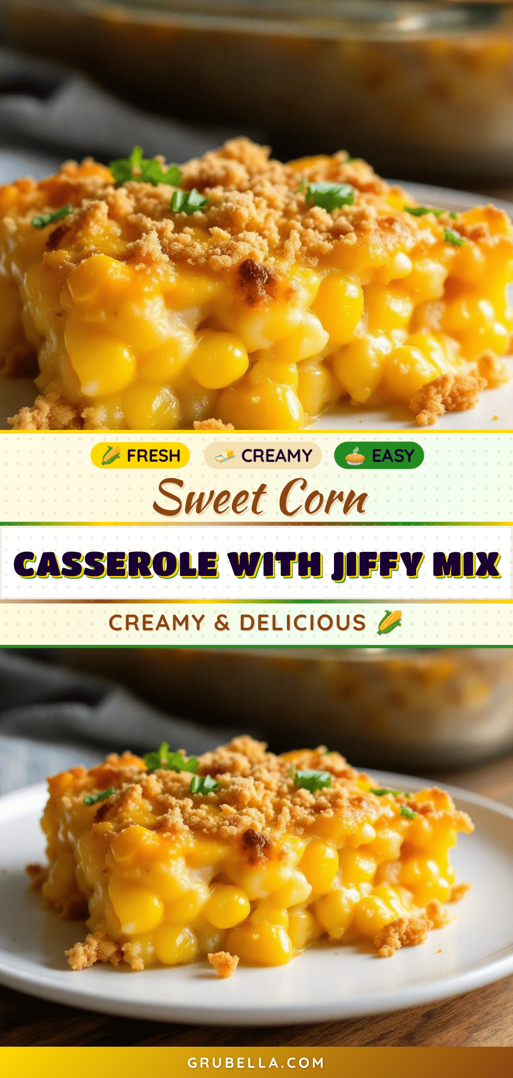 creamy sweet corn casserole with Jiffy mix recipe