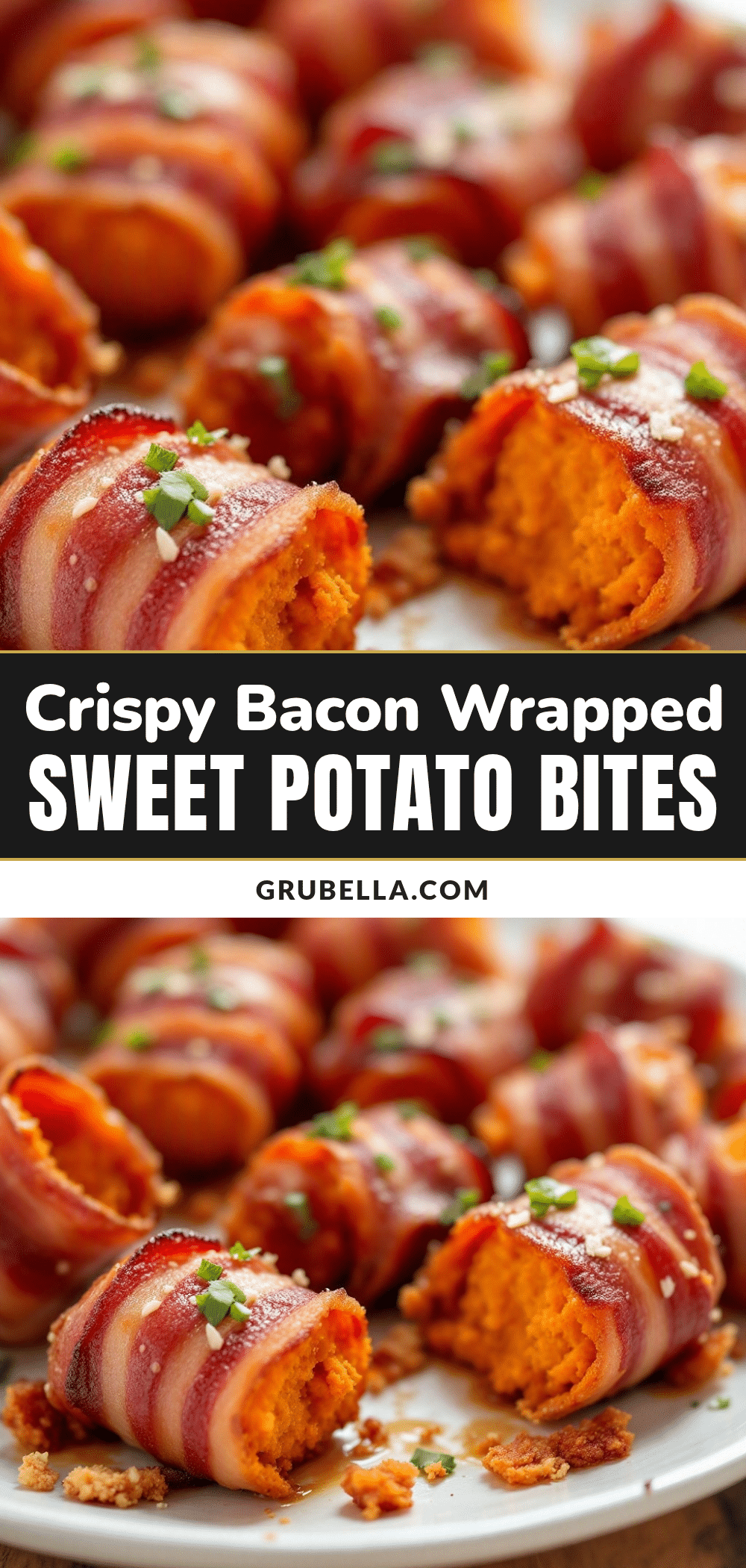 Crispy Bacon Wrapped Sweet Potato Bites recipe