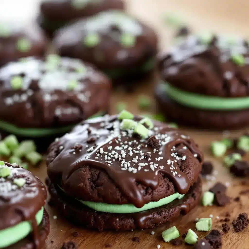crispy chocolate mint sandwich cookies preparation steps