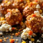 Crispy Halloween Popcorn Balls - featured image