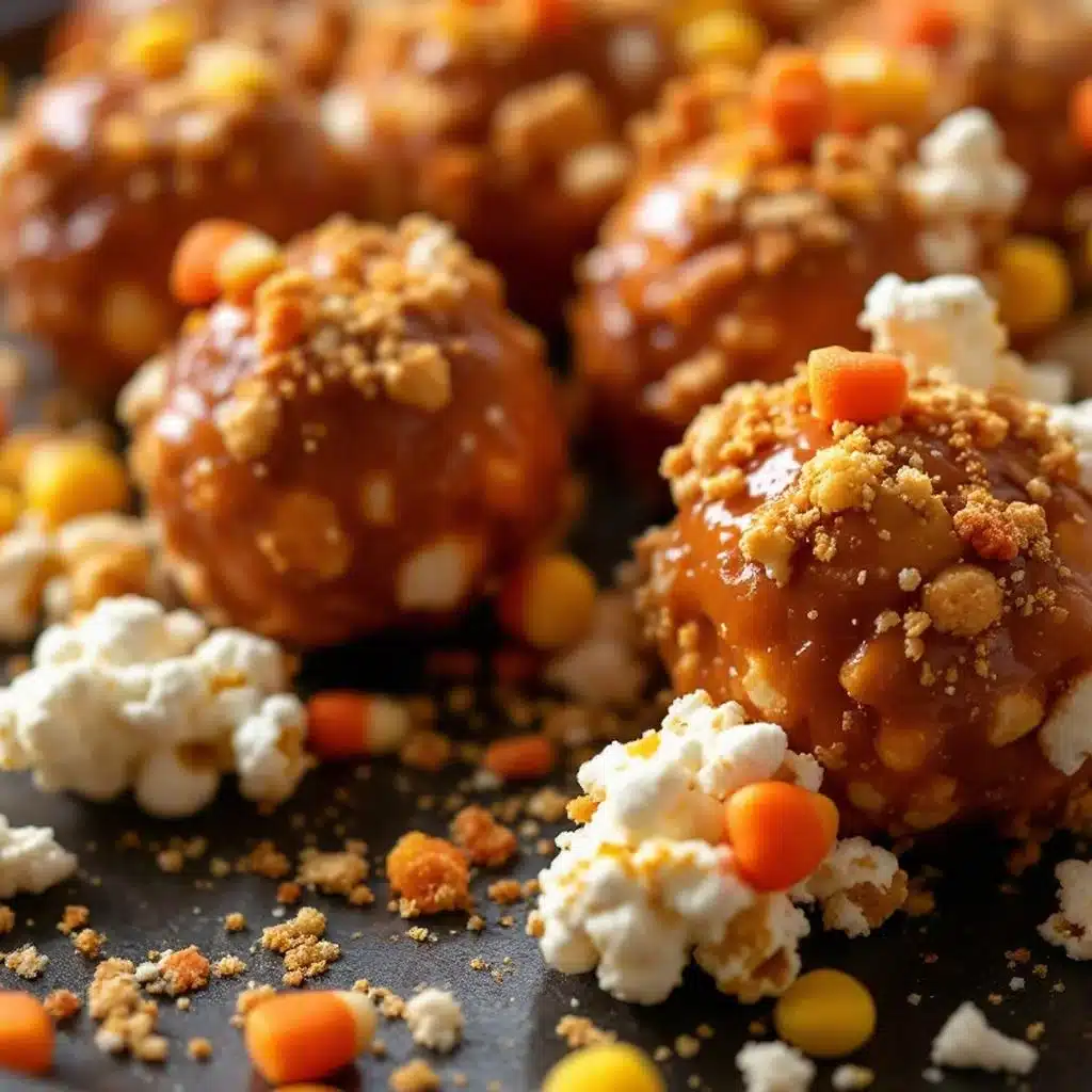 Crispy Halloween Popcorn Balls - featured image