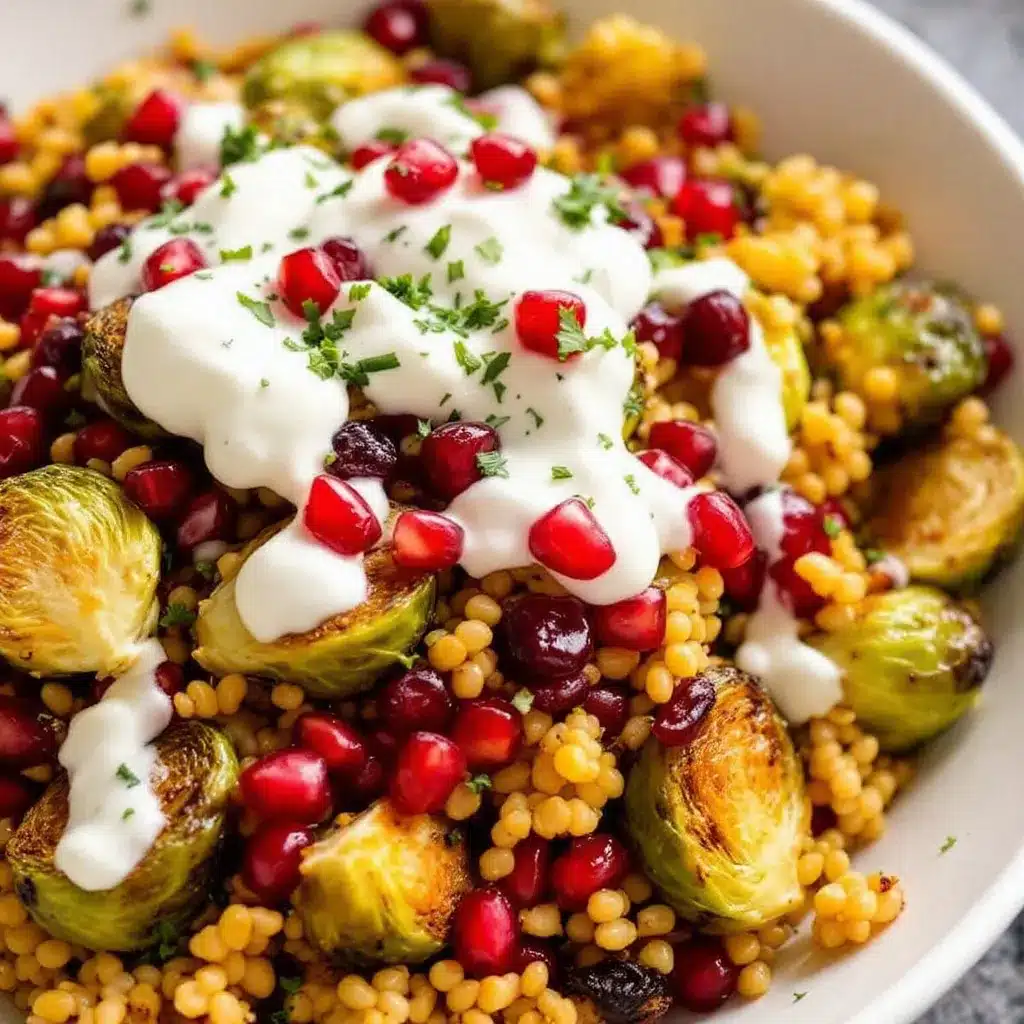 crispy pomegranate glazed roasted Brussels sprouts preparation steps