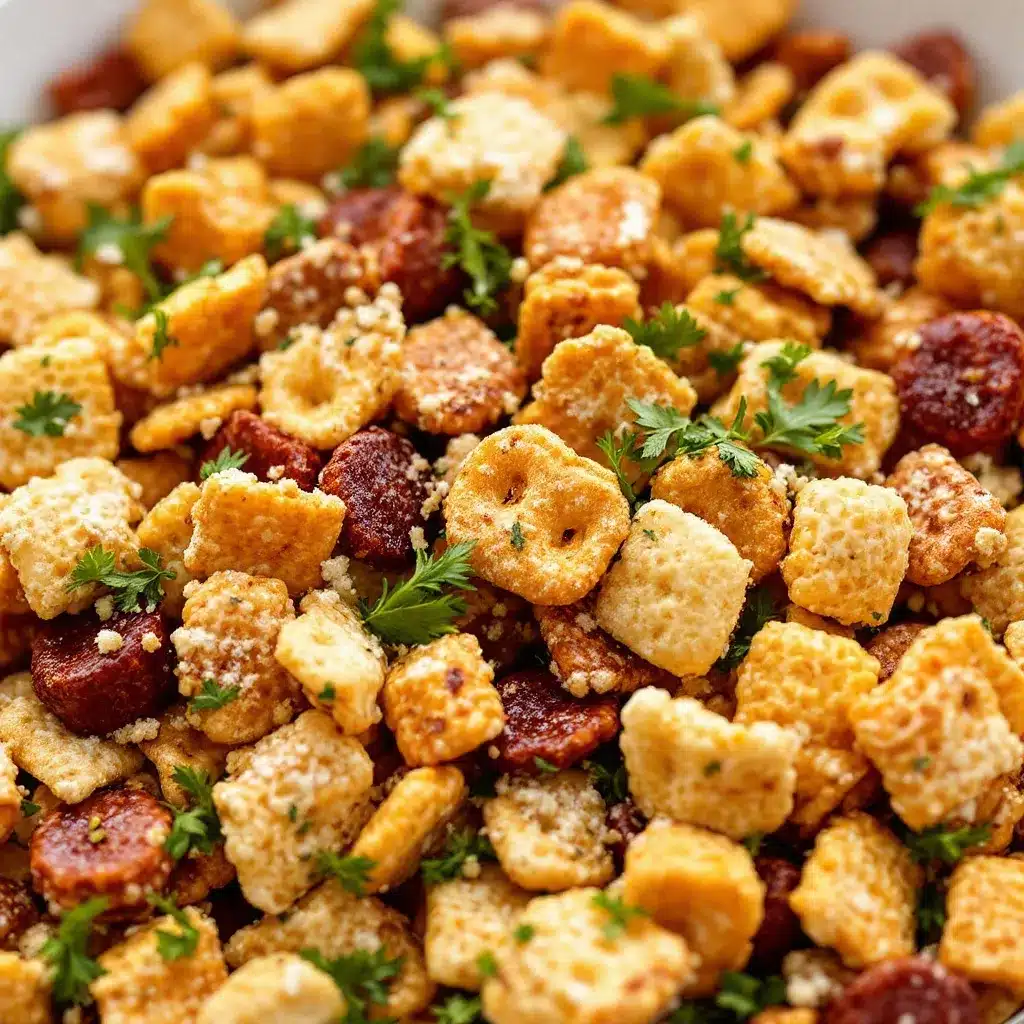 crispy ranch herb savory chex mix preparation steps