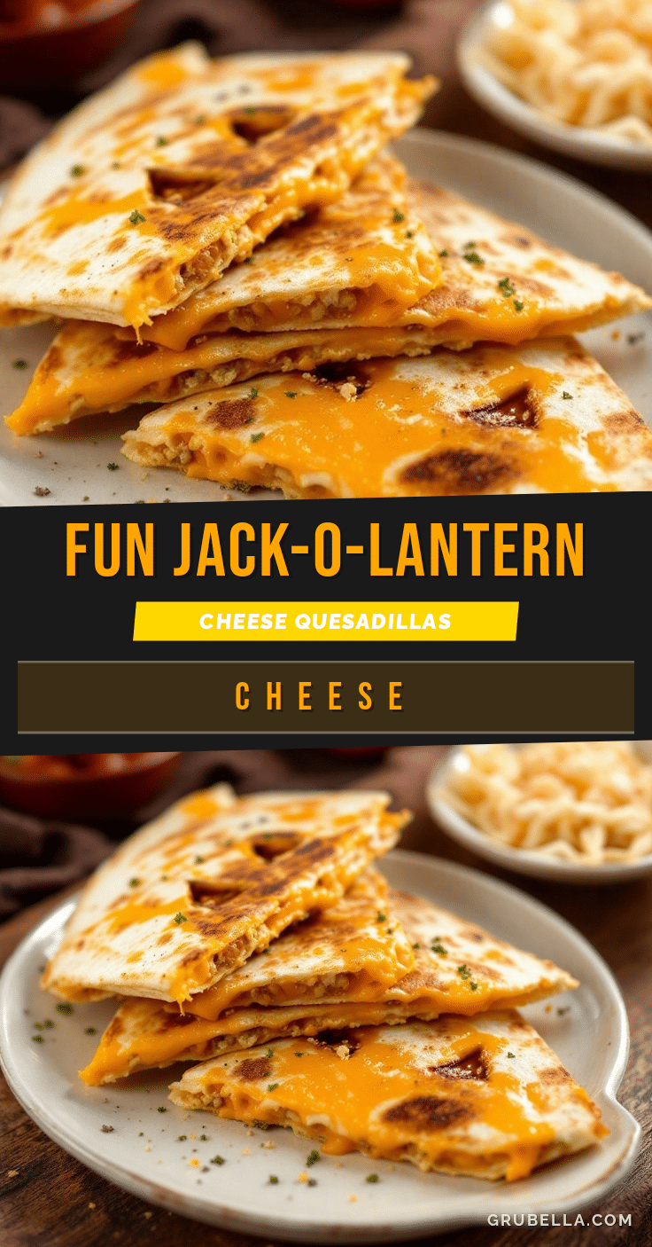 Fun Jack-O-Lantern Cheese Quesadillas recipe
