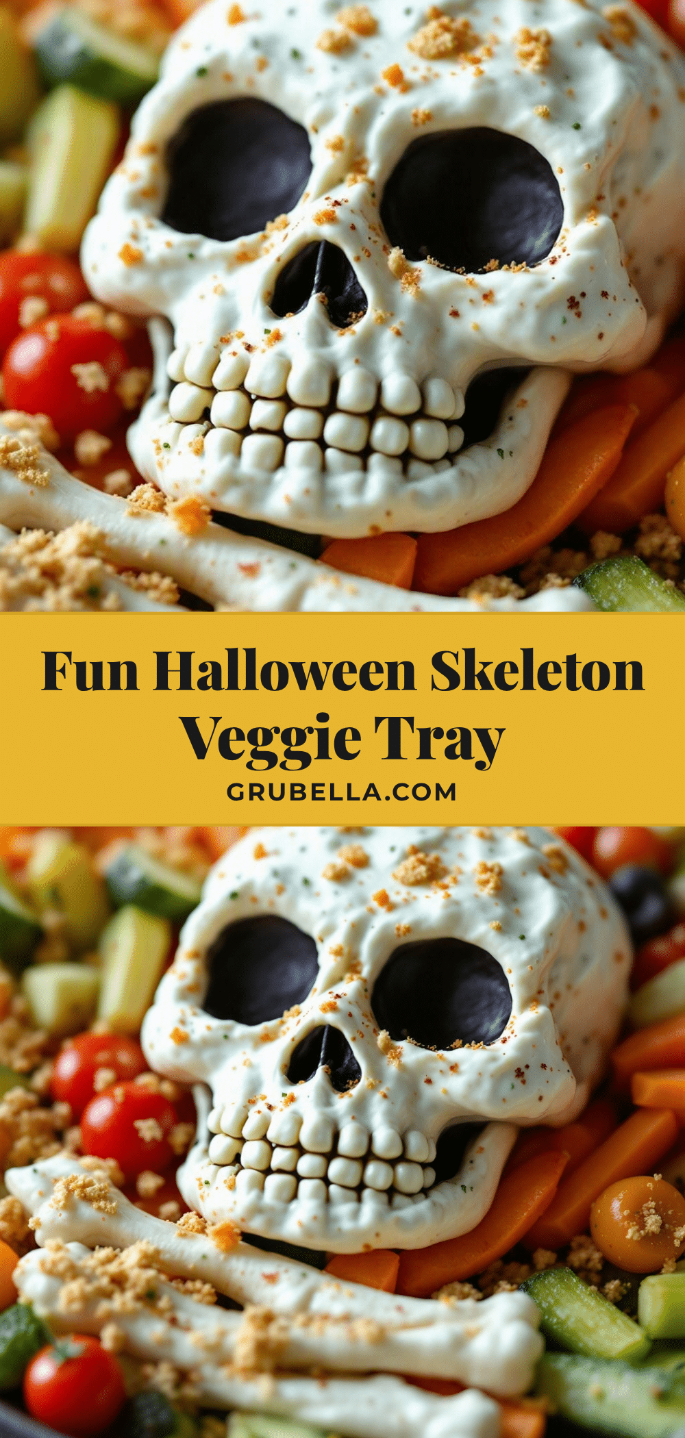 Halloween Skeleton Veggie Tray recipe