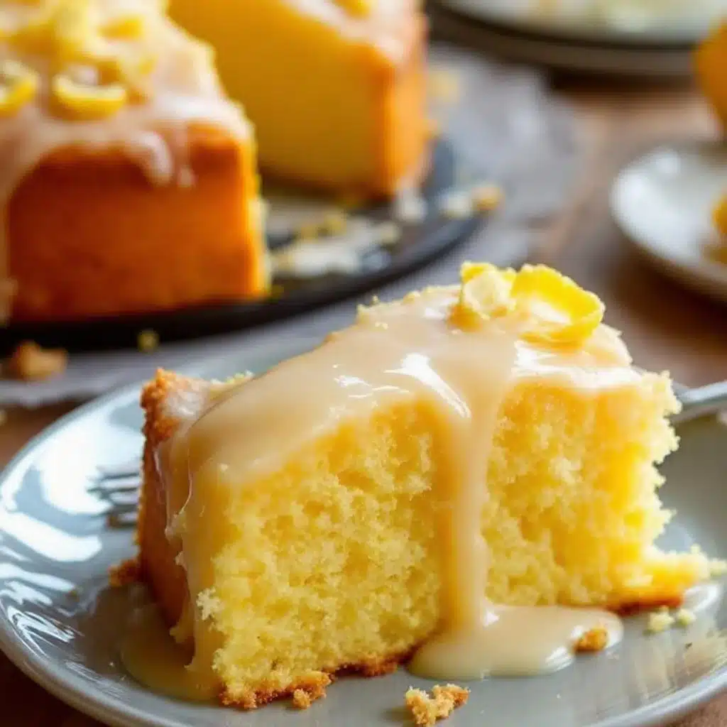 moist limoncello cake with lemon glaze - featured image