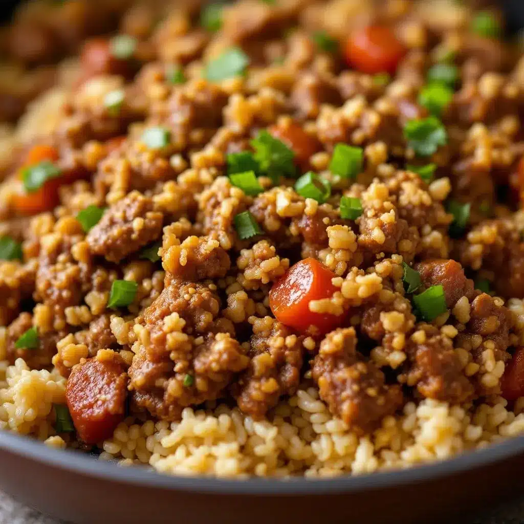 Quick 30-Minute Ground Beef and Rice Skillet preparation steps