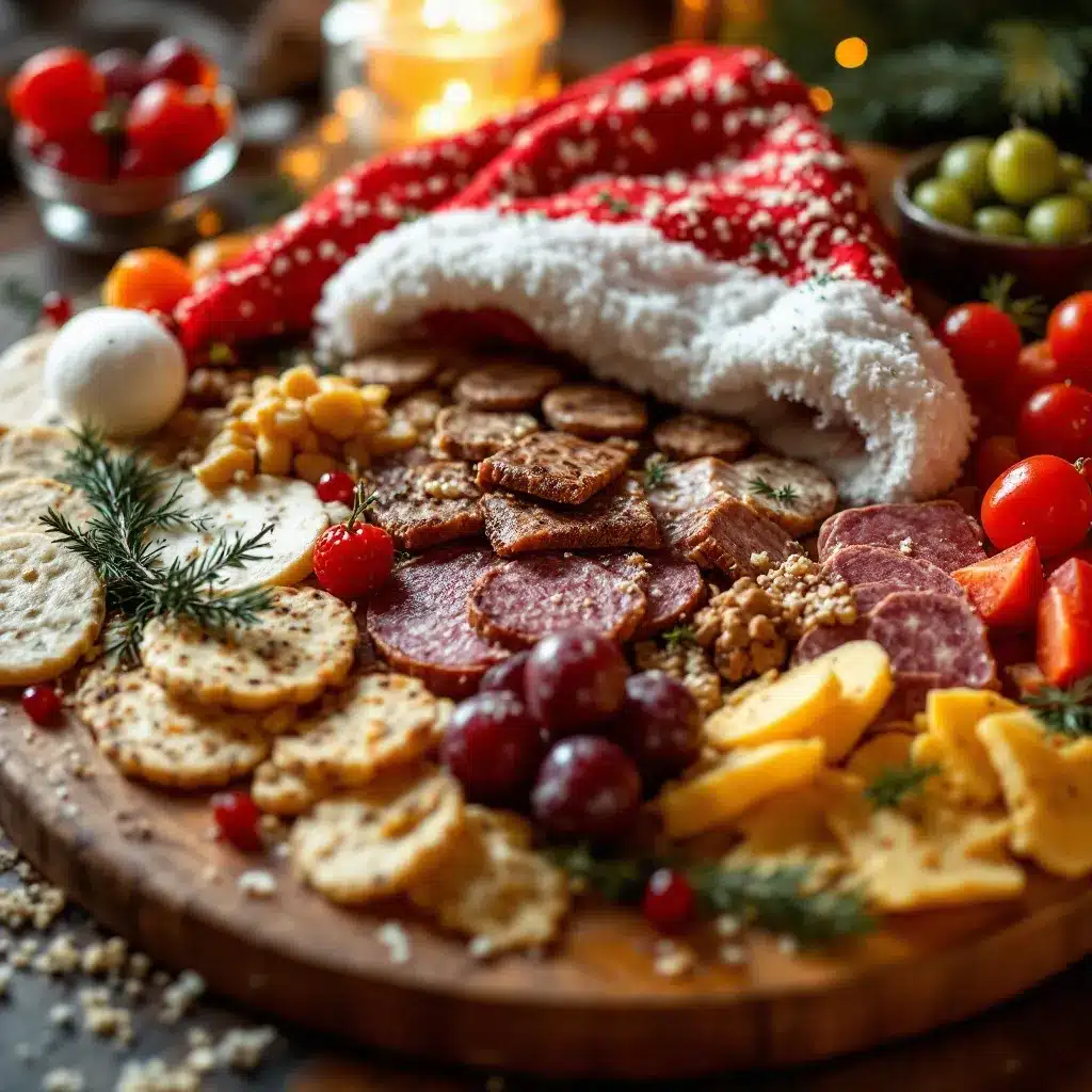 Santa Hat Charcuterie Board preparation steps