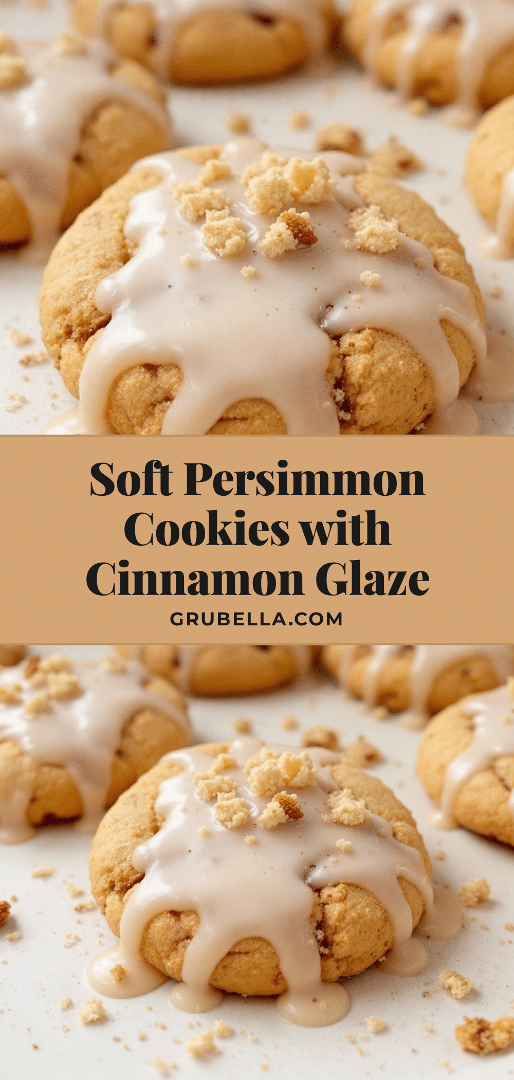 soft persimmon cookies with cinnamon glaze recipe