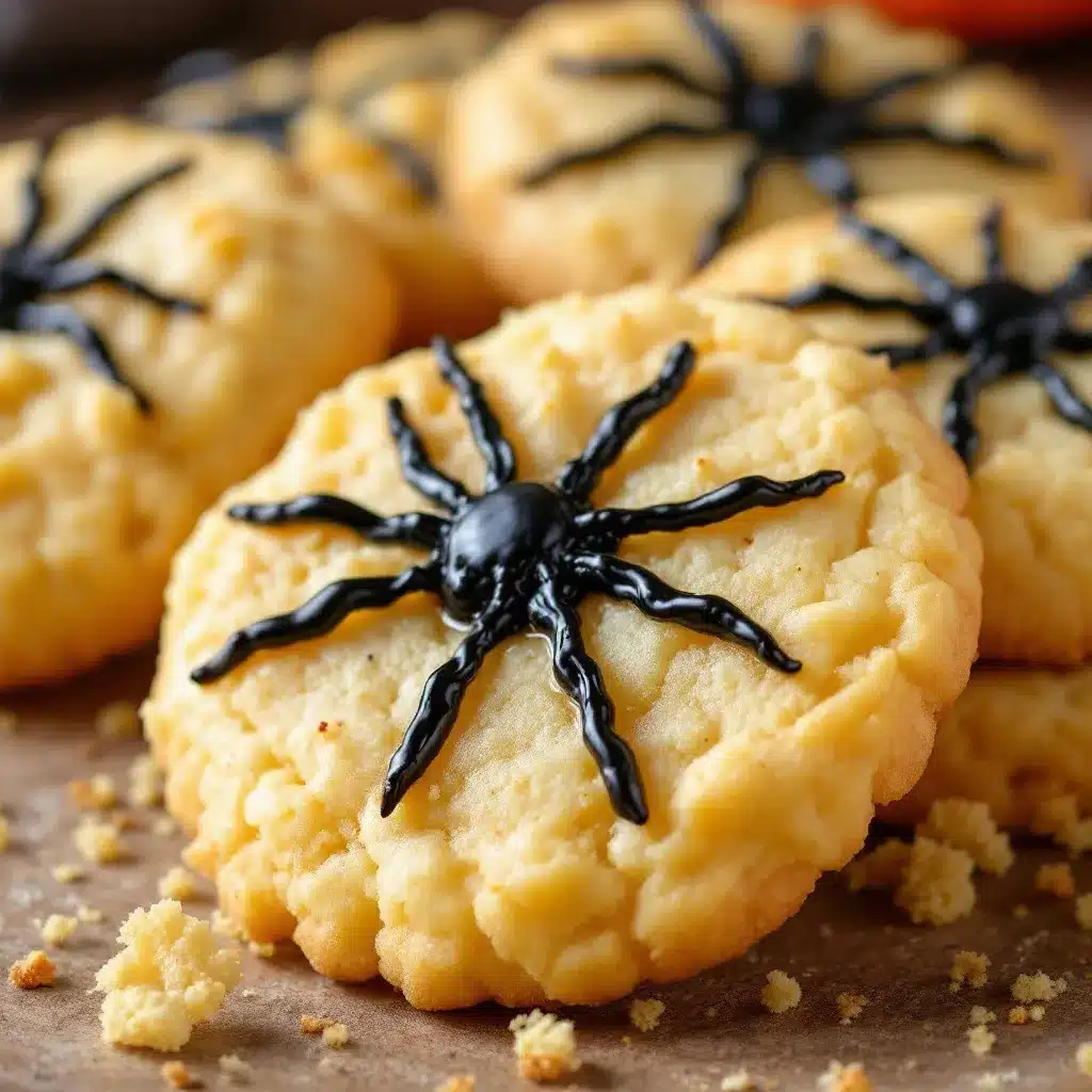 spooky cute Halloween spider sugar cookies preparation steps