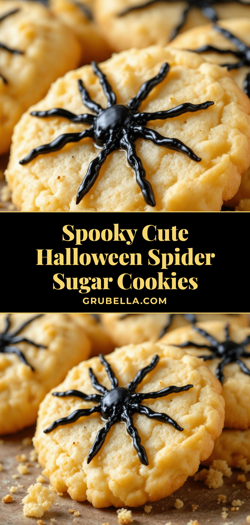 spooky cute Halloween spider sugar cookies recipe