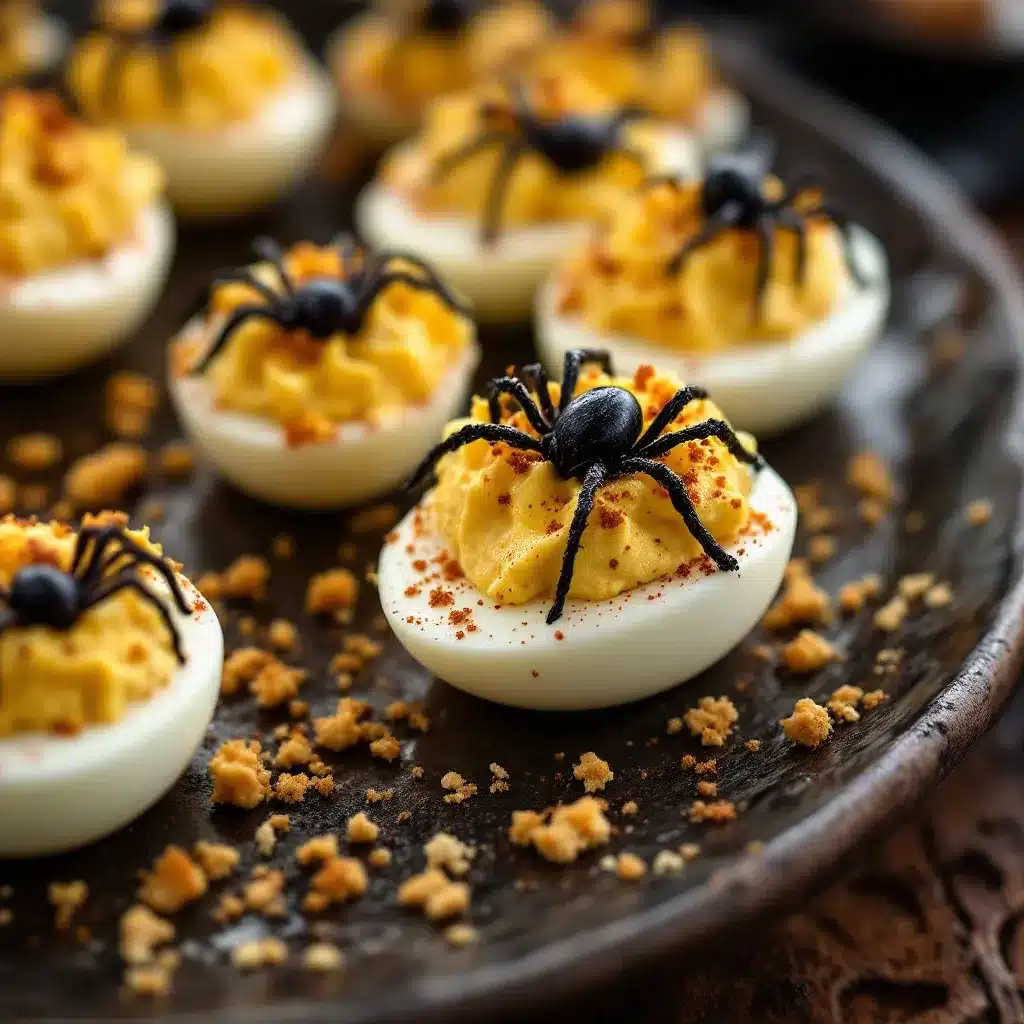 spooky deviled eggs preparation steps