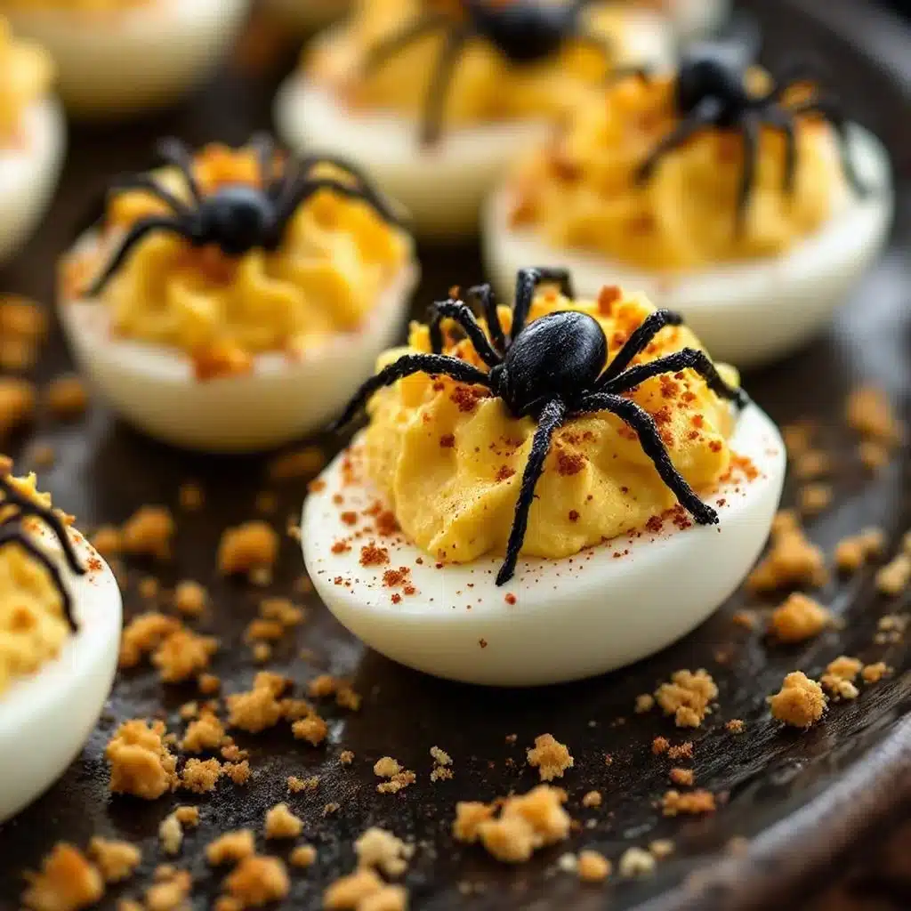 spooky deviled eggs - featured image