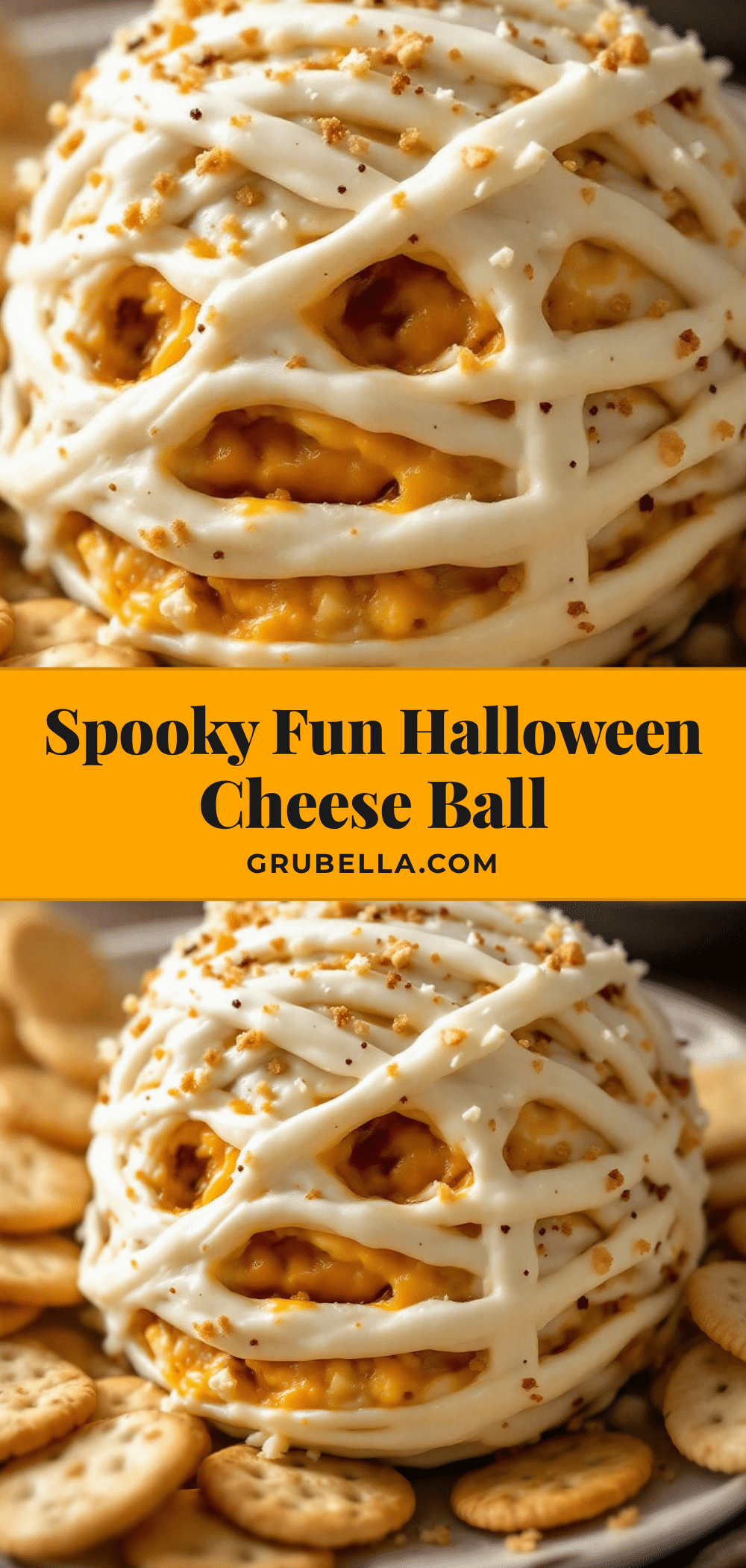 Spooky Halloween Mummy Cheese Ball recipe