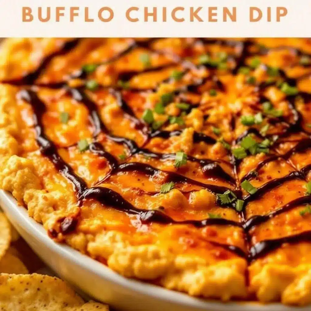 Spooky Spiderweb Buffalo Chicken Dip - featured image